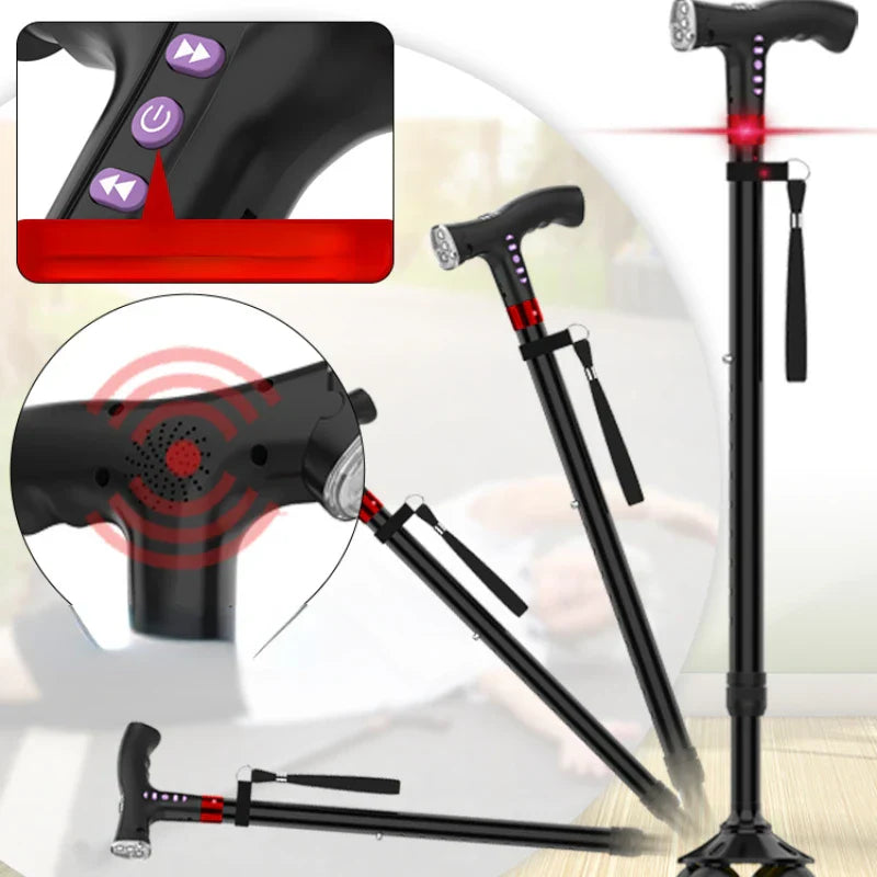 Multifunctional Intelligent Automatic Alarm Crutches Elderly Anti-skid Cane