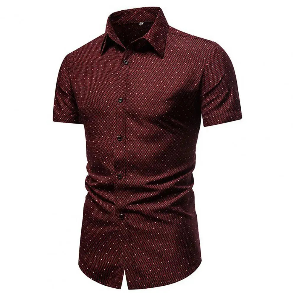 Men Shirt Formal Men Top Single-breasted Summer Top
