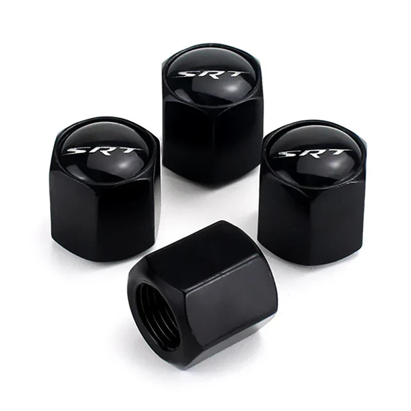 4PC Tire Valve Caps Zinc Alloy Hexagon SRT