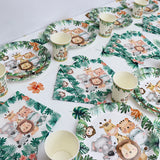 Jungle Safari Birthday Decorations Animal Disposable Tableware Forest