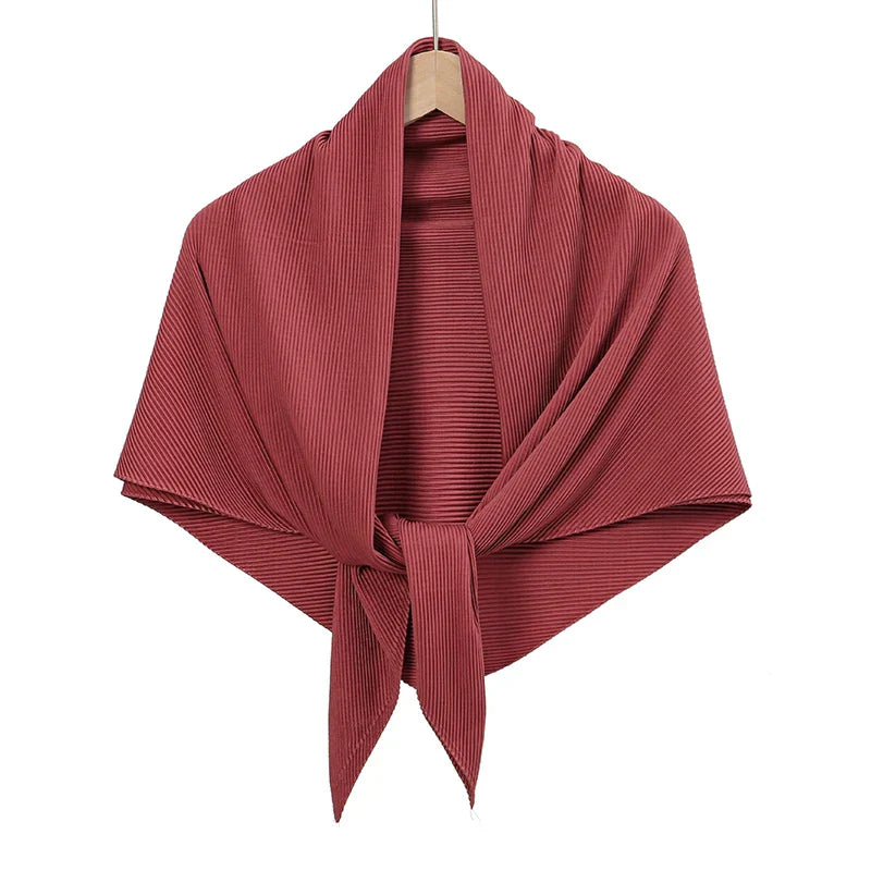 Maldives Wholesale Muslim Pleated Square Scarf Matt Silk