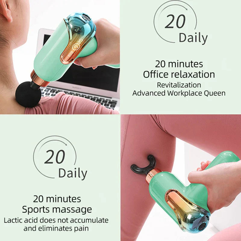 LCD Mini Fascia Gun Portable Electric Neck Membrane