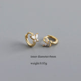 CCFJOYAS 6/8/10mm 925 Sterling Silver Butterfly-shaped Small Hoop