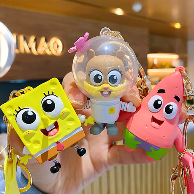 SpongeBob SquarePants Anime Figures Keychain Sandy Patrick Star