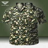 Camo Tactical Shirts Men Summer Camouflage Army Green