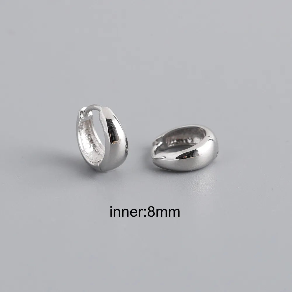 CCFJOYAS Punk Rock 6/7/8/9/10mm 925 Sterling Silver Round