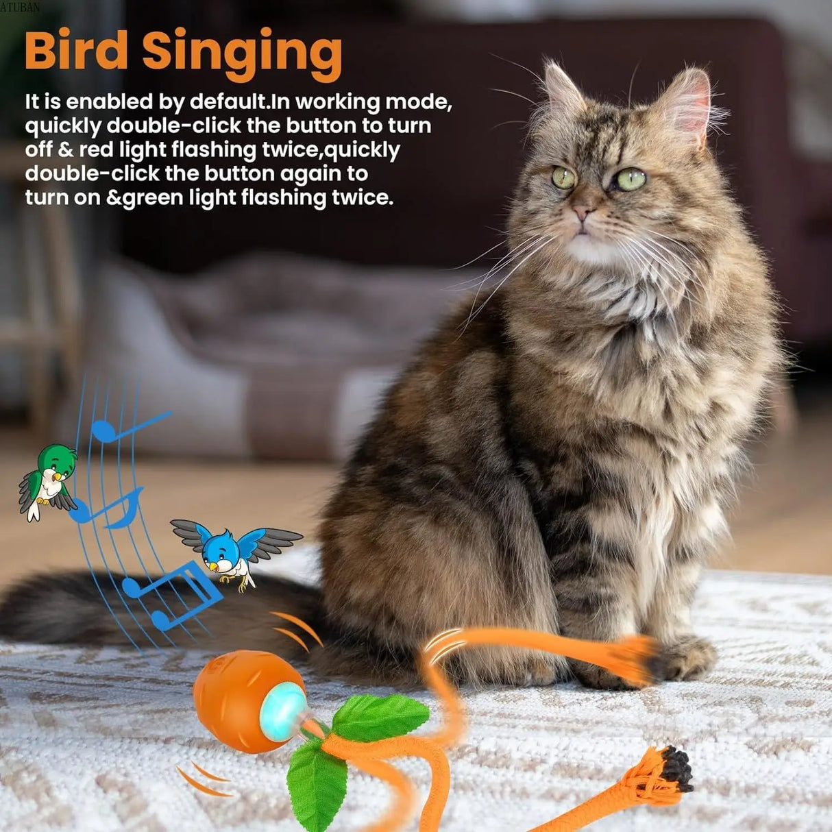 Interactive Cat Toy,3 Working Modes Irregular Motion Trajectory