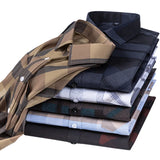 Men's Fashion Shirts Casual Slim Plaid Striped Men