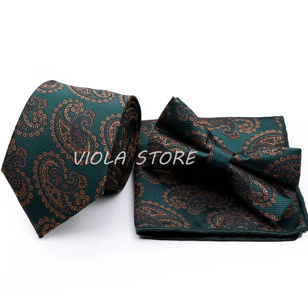 45 Color Paisley Geometry Striped 7.5cm Tie Set