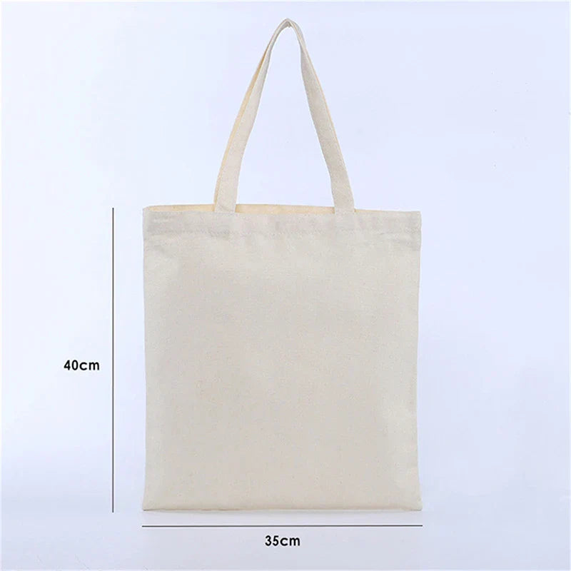 Large Capacity Canvas Shoulder Handbag Folding EcoFriendly Cotton