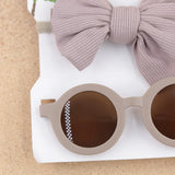 2Pcs/Set Baby Round Sunglasses Children Vintage Sun glasses