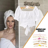 6pcs Colorful Blossom Sponge Padded Clothes Hanger Resistance
