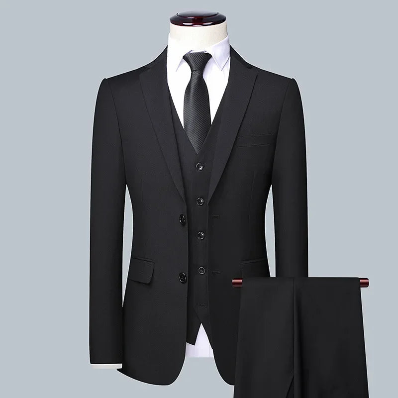 High Quality (Blazer+ Waistcoat + Trousers) Men Simple
