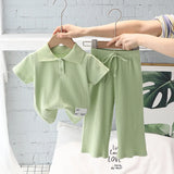 Girls Summer Clothing Suit Children Short-Sleeved Polo Shirt