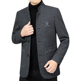 Men Business Casual Woolen Blazers Jackets Wool Suits