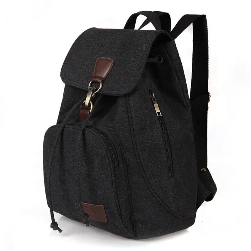 Retro Men's Travel Backpack Canvas Solid Outdoor Camping