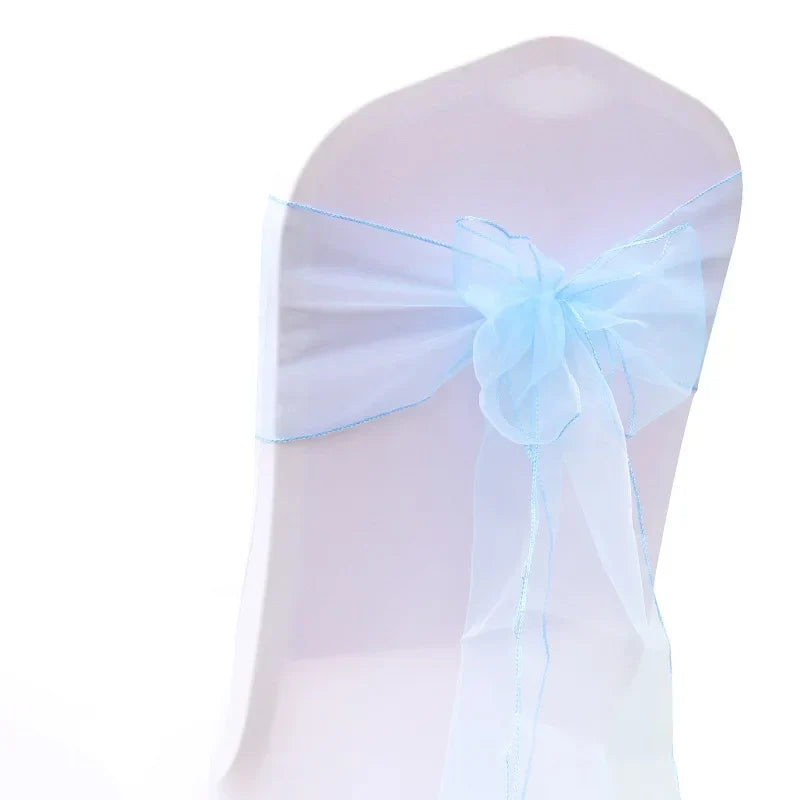 50PCs/lot Wedding Chair Decoration Organza Chair Sashes Knot