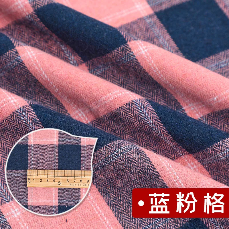 Yarn Dyed Soft Thickening Grinding Wool Plaid Fabric