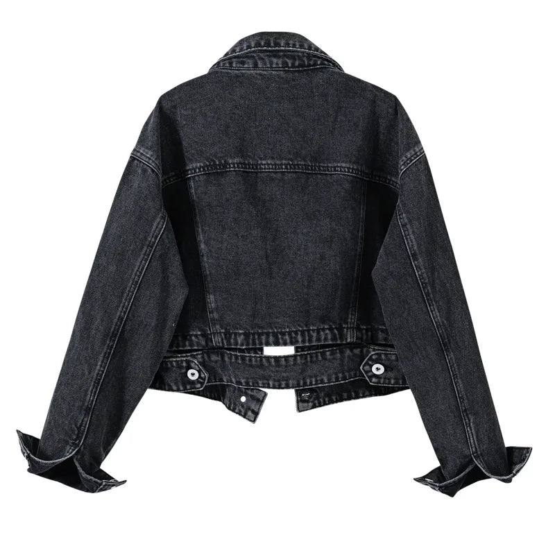 Spring Autumn Women Denim Jacket Casual Long Sleeve