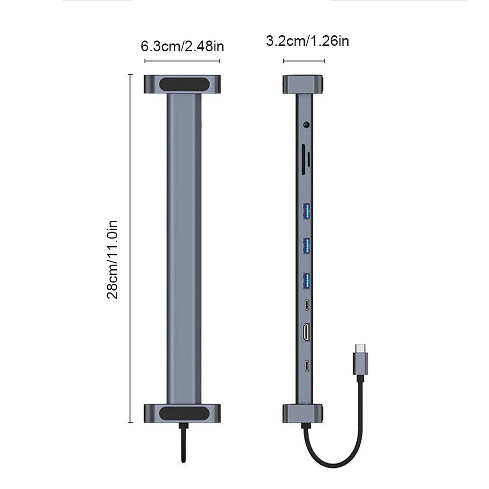 10 in 1 USB Hub Dock AUX HD-compatible
