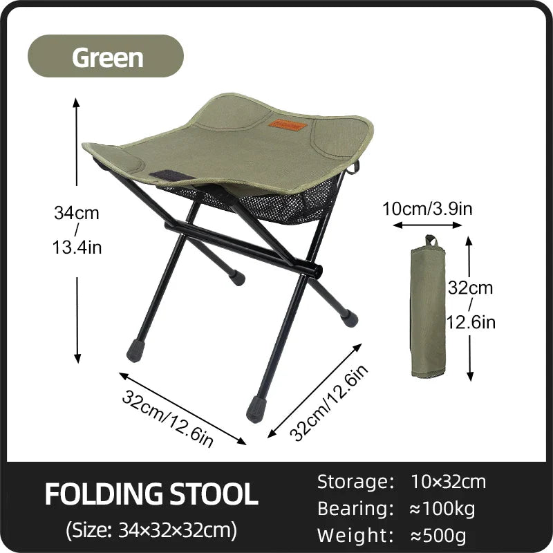 PACOONE Camping Portable Folding Stools Ultralight Aluminium Alloy