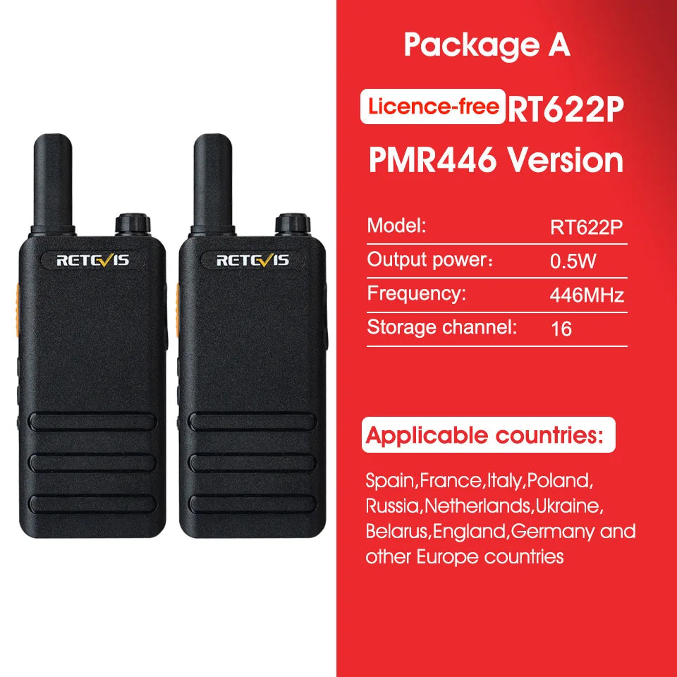 15mm Ultra-thin Mini Walkie Talkie Retevis RT622P Type