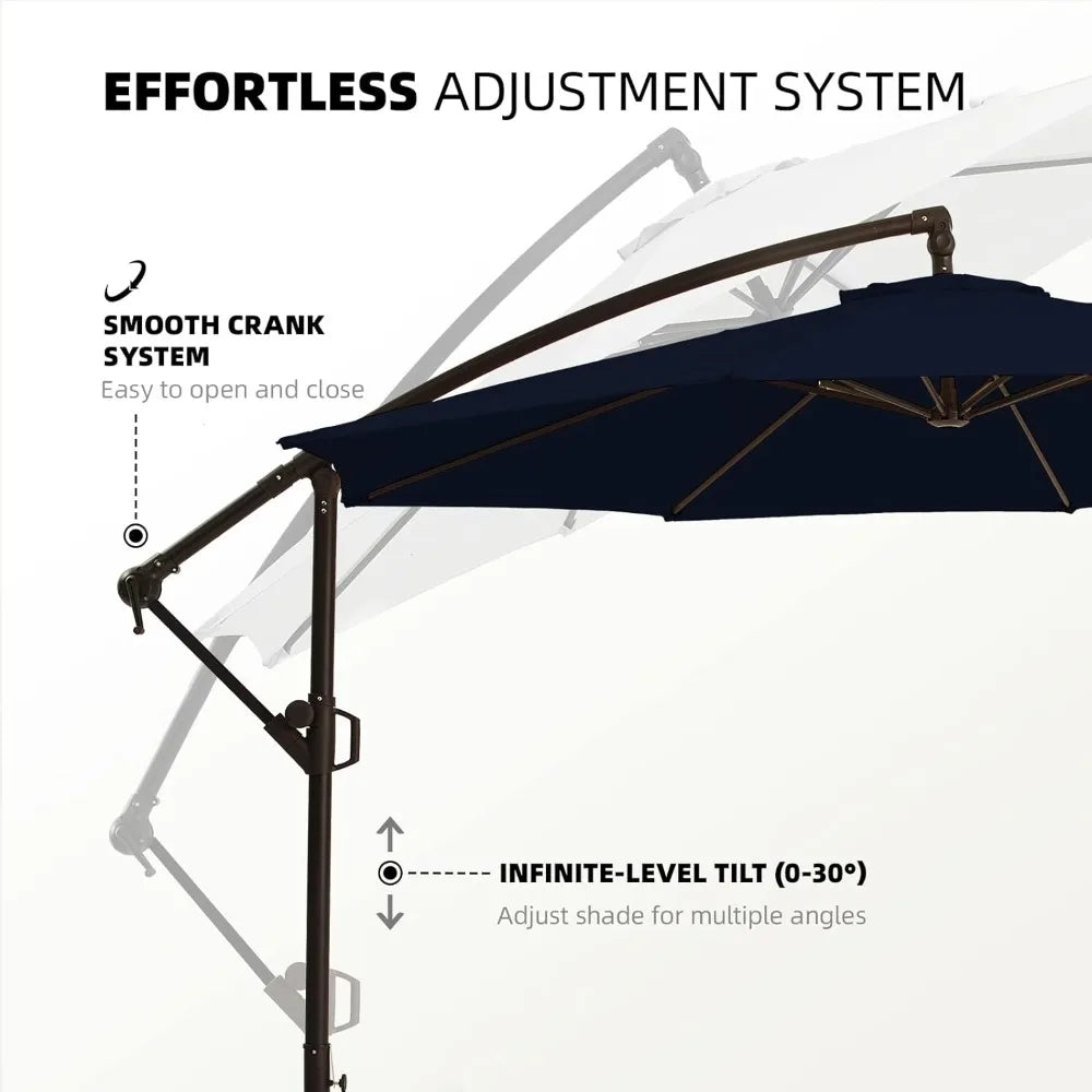 Patio Offset Hanging Umbrella 10 FT Cantilever Outdoor