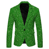 Shiny Gold Sequin Glitter Embellished Blazer Jacket Men
