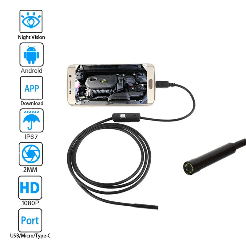 Mini Endoscope Camera Waterproof Endoscope Adjustable Cord 6 – Torpedo ...
