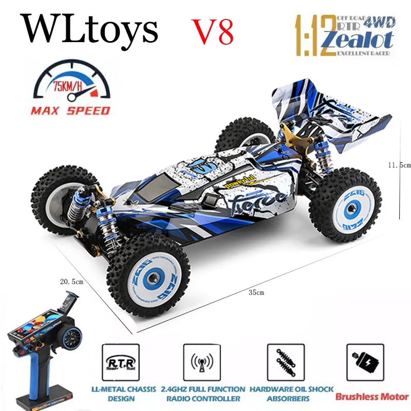 Wltoys New 124017-V8 1/12 2.4G Racing RC Cars