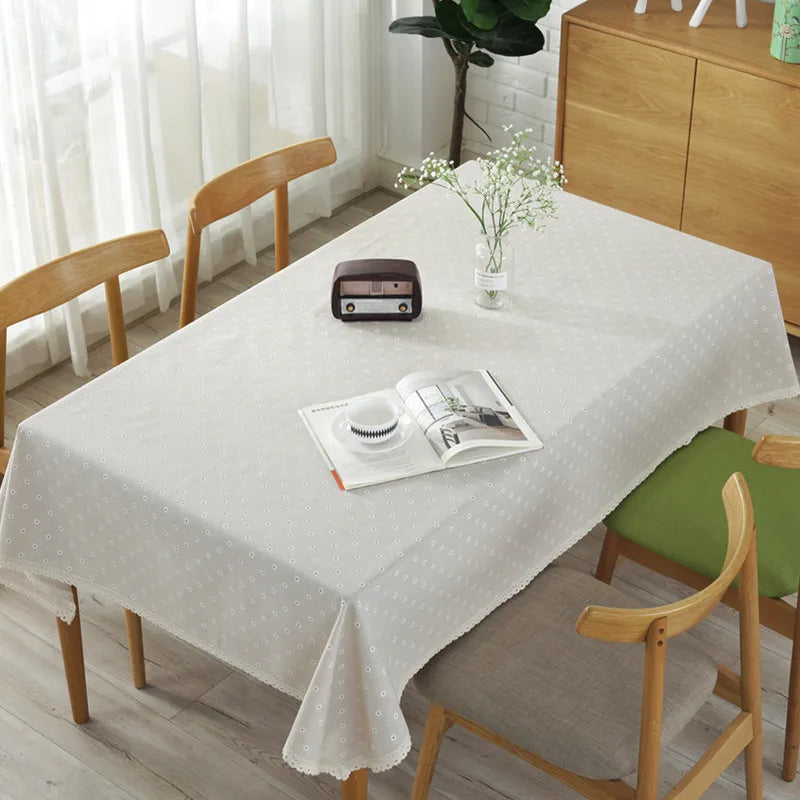 Daisy Flower Pattern Tablecloth Hot Sale Linen
