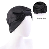 Women Stretch Silk Imitation Nightcap Fashion Color Contrast