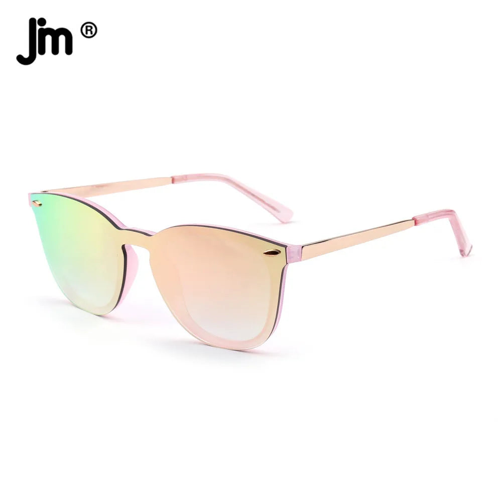 JIM Trendy Rimless Mirrored Sunglasses Reflective Sun Glasses