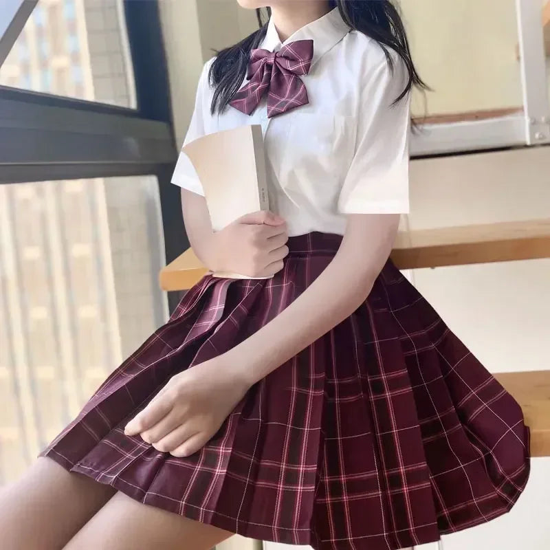 Japanese Uniform Korean School JK Uniform Shirt Plaid