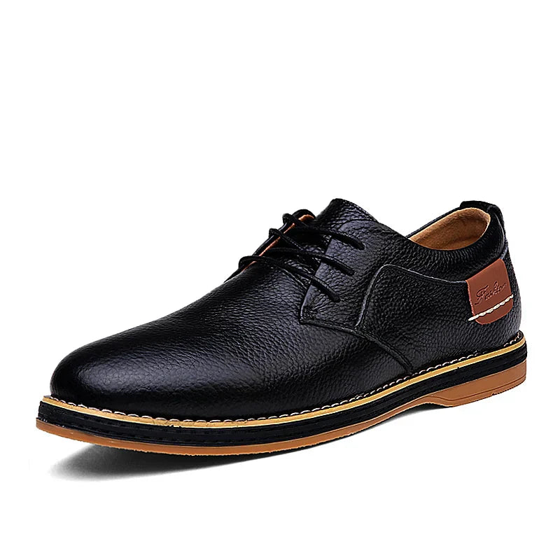 Genuine Leather Men Dress Shoes Oxfords Brogue Lace