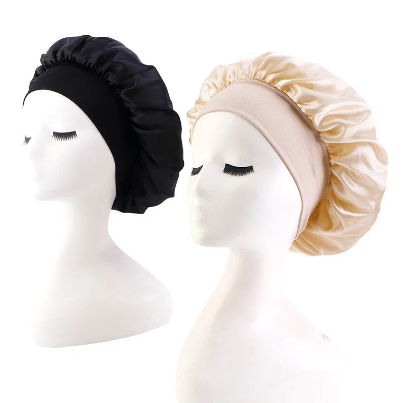 New 2 Pieces Silky Sleep Cap Women's Satin