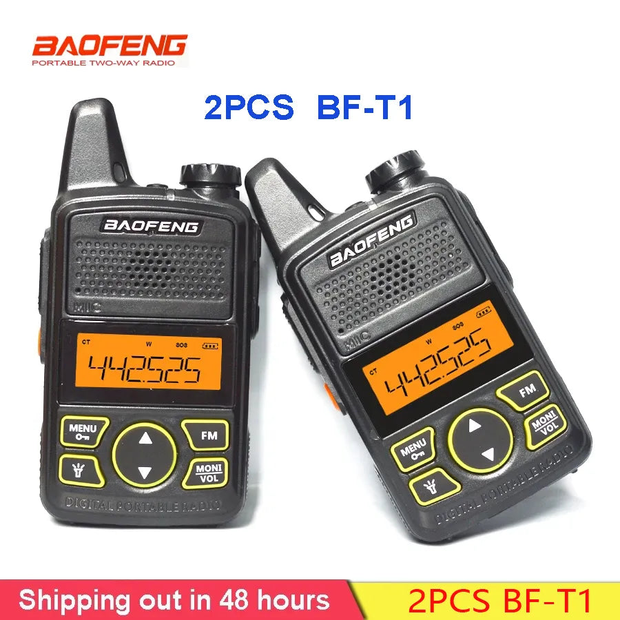 2pcs Baofeng BF T1 Mini Walkie Talkie Ham
