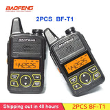 2pcs Baofeng BF T1 Mini Walkie Talkie Ham