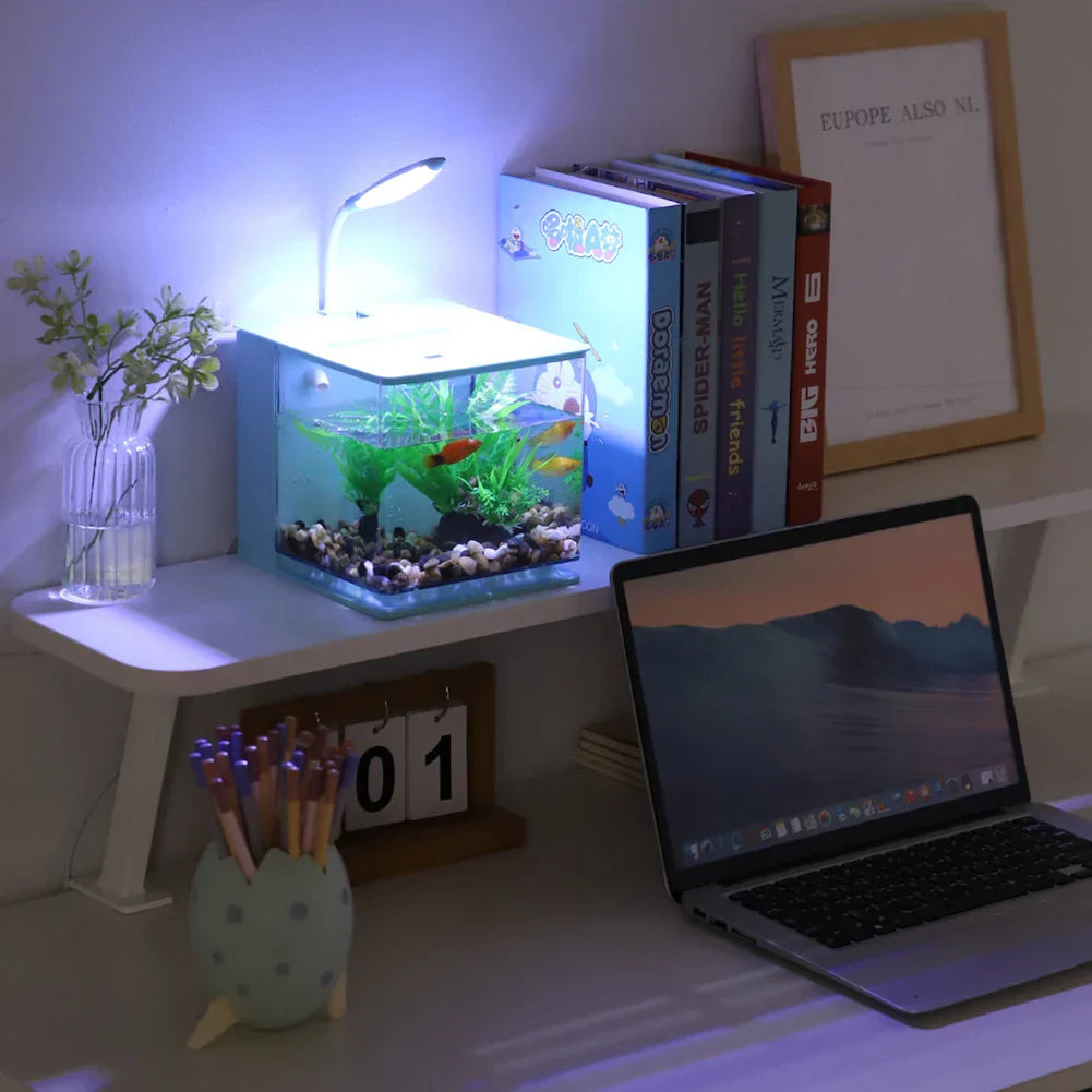 Small Fish Tank With Built-in USB Water Pump