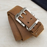 BISONDENIM Luxury Designer Belts for Men Vintage Spilt