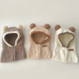 Korean Baby Hood Beanies One Piece Scarf Cap