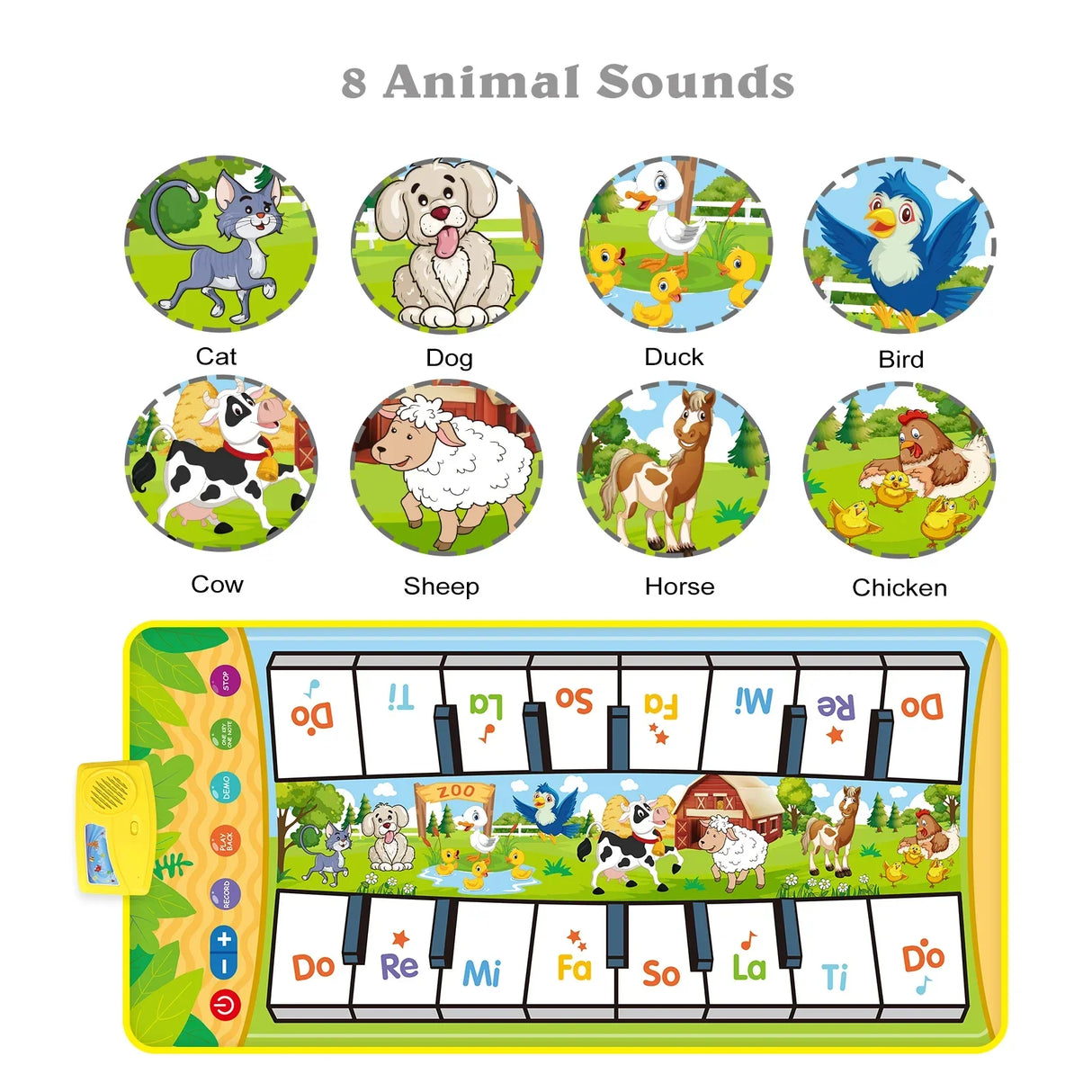 Kids Musical Piano Mat Duet Keyboard Play Mat