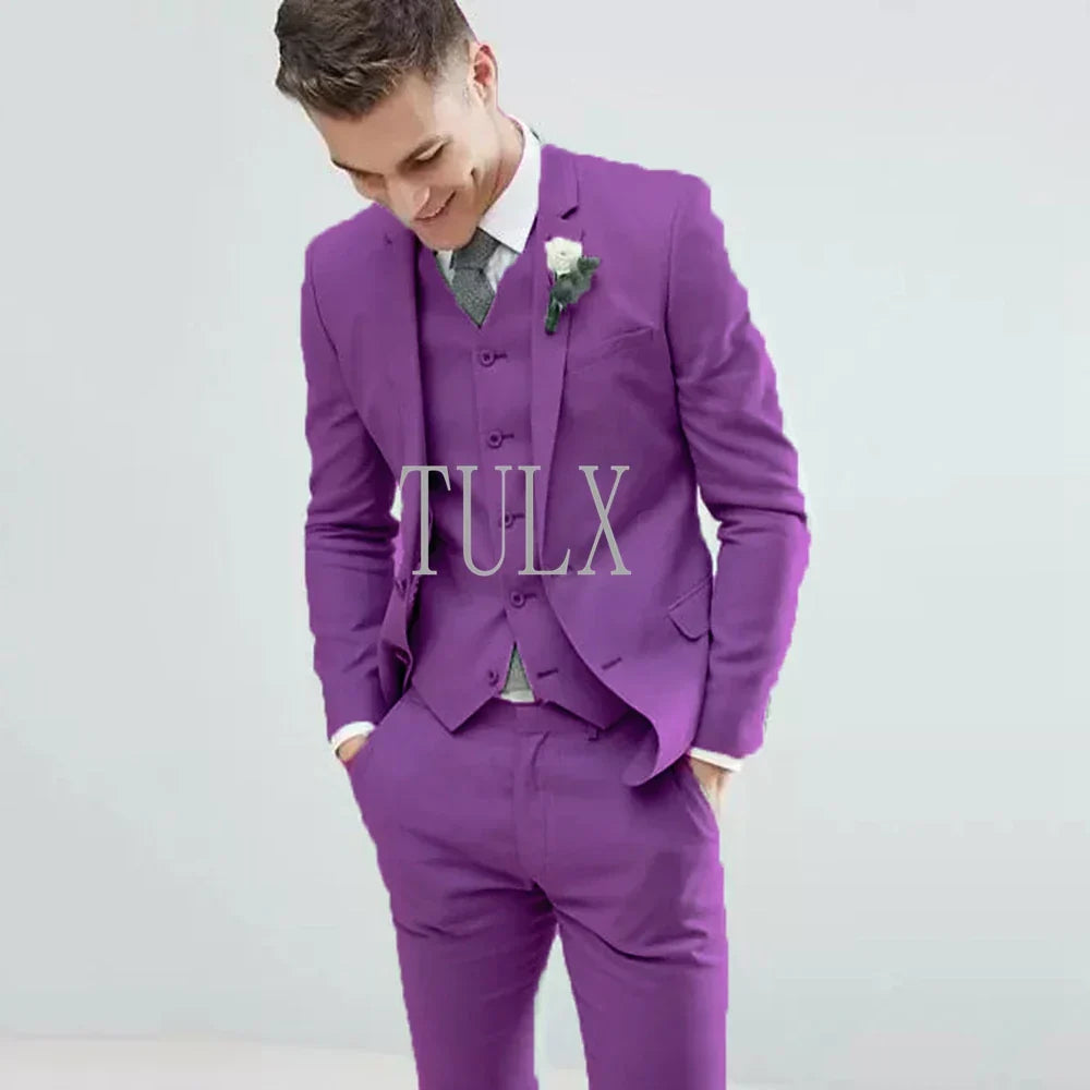 Light Green Men Suits Wedding Tuxedos Notched Lapel