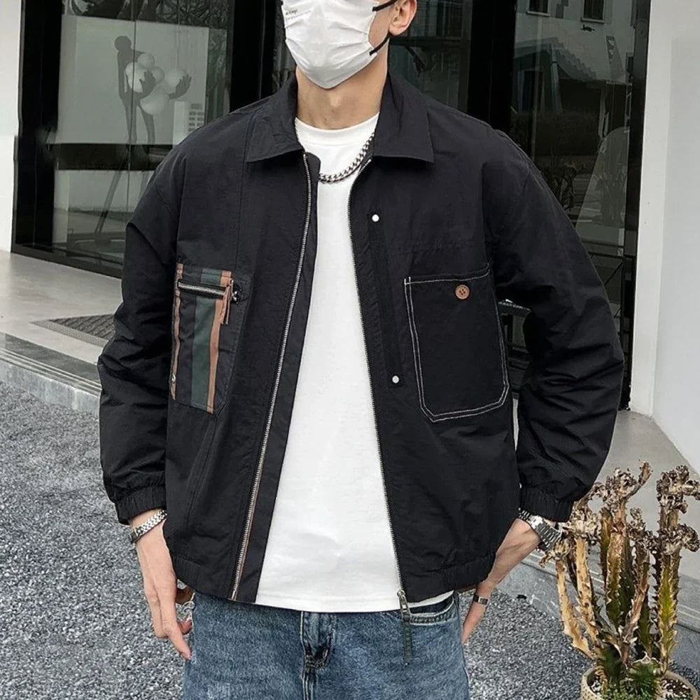 Spring And Autumn New Men Lapel Jacket Korean