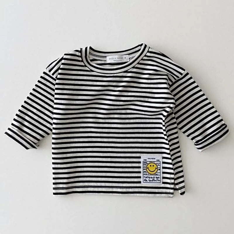 9297 Korean Ins Baby T Shirt Simple Smiling