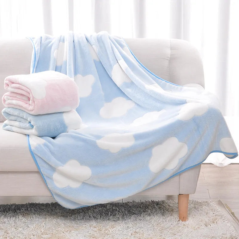 Baby Blankets Newborn 3D Clouds Print Flannel Baby