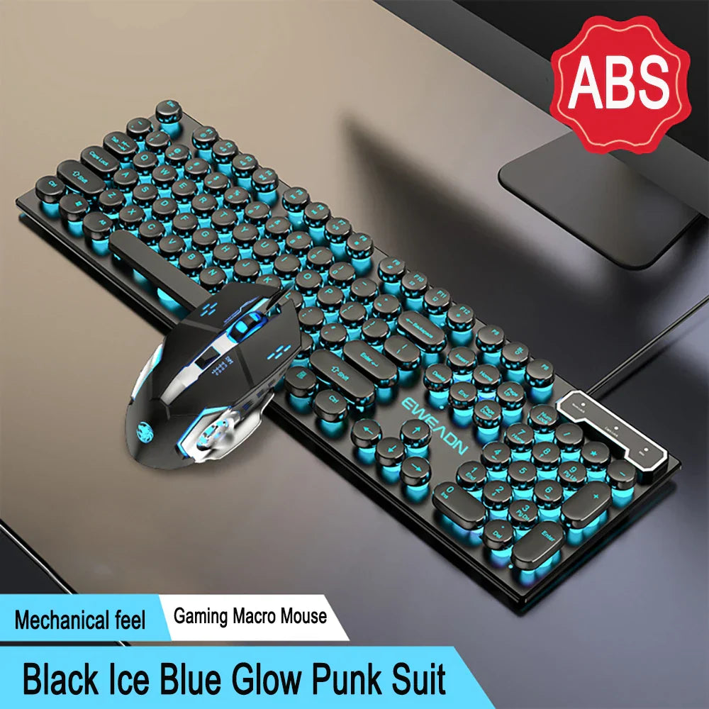 Three-piece Set Punk Gaming Keyboard and Mouse Earphone