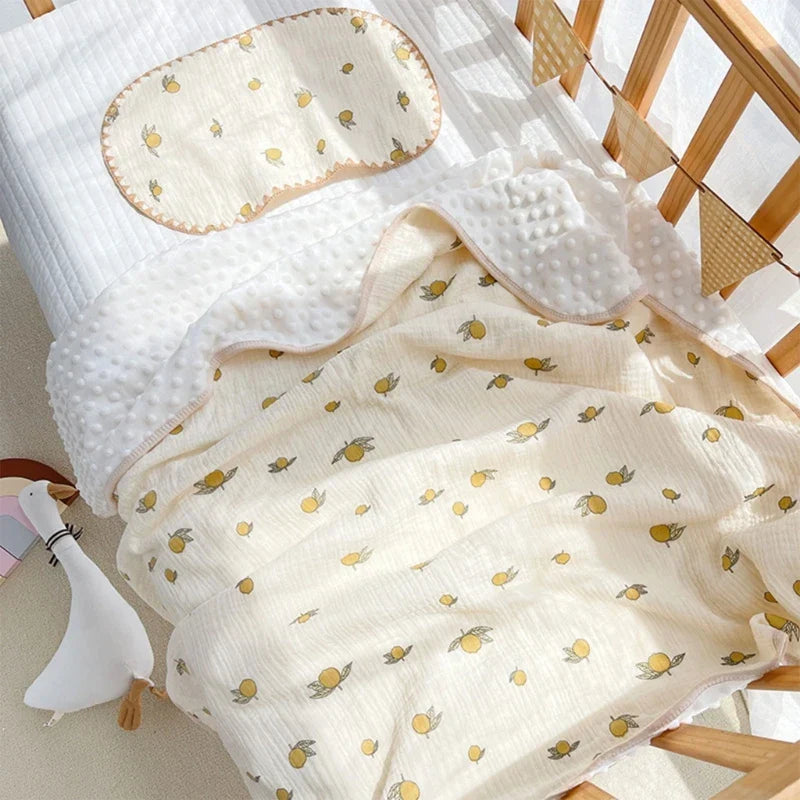 3D Minky Dot Baby Blanket Newborn Cotton Gauze