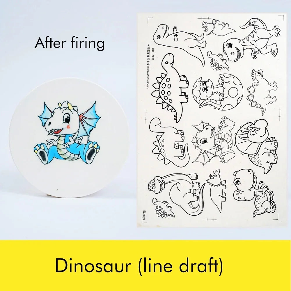 1PC New Pottery Clay Underglaze Cartoon Decal Paper