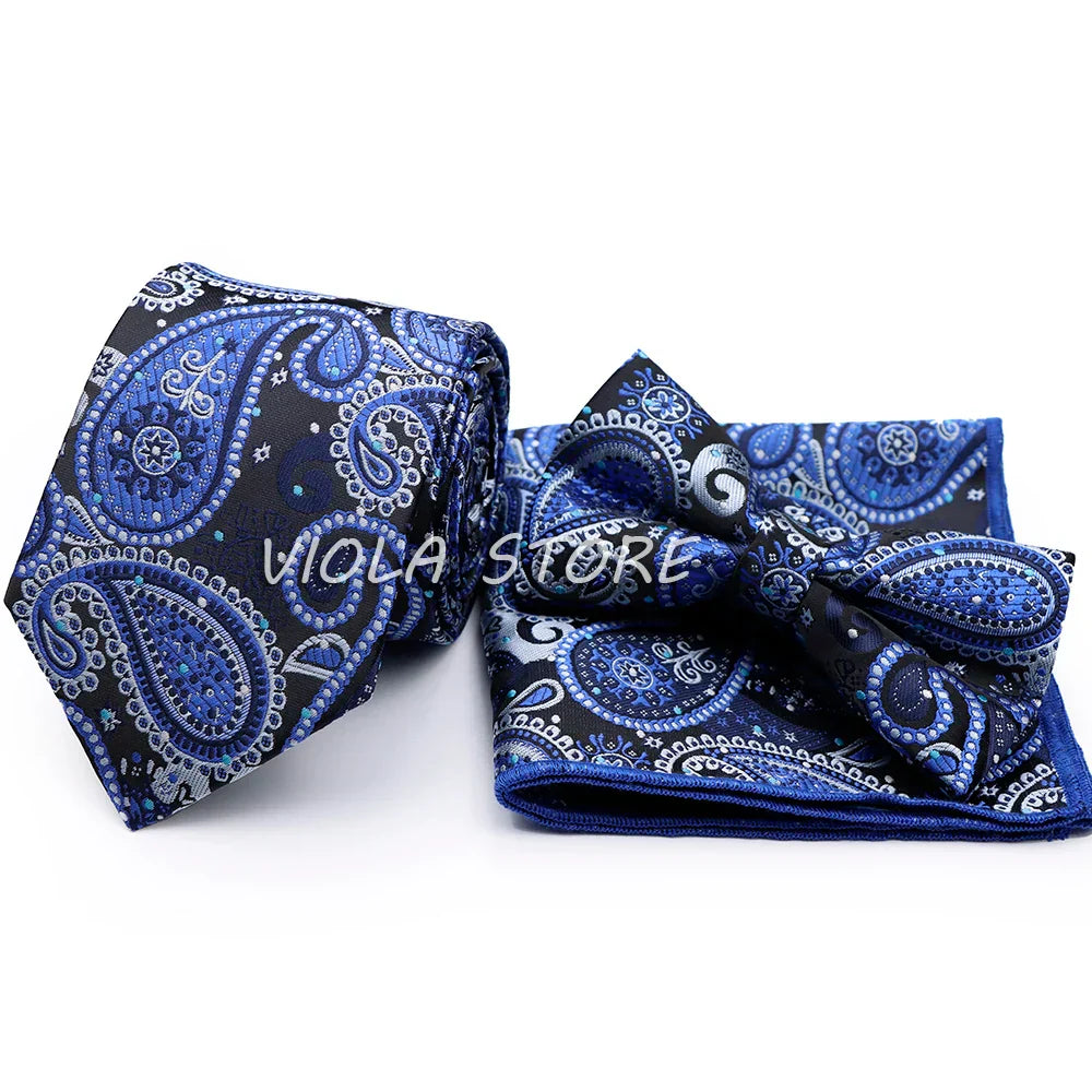 45 Color Paisley Geometry Striped 7.5cm Tie Set